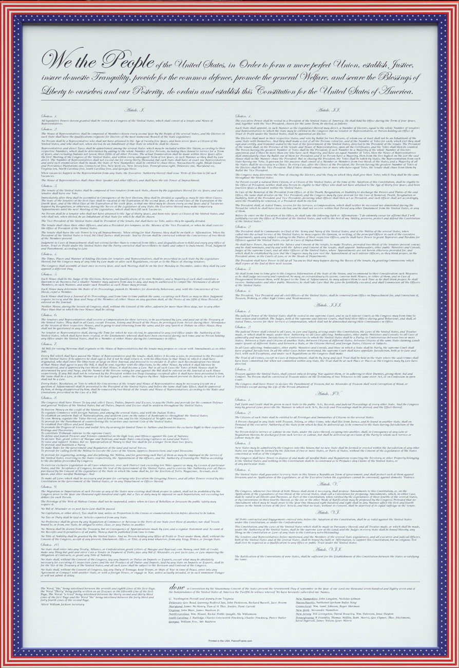 us constitution poster contemporary black and white