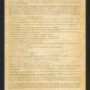 U.S. Declaration of Independence Poster on parchment background framed with black frame